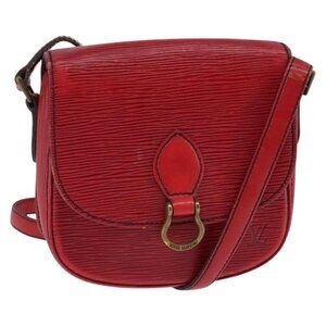 LOUIS VUITTON Epi Saint Cloud PM Shoulder Bag Red